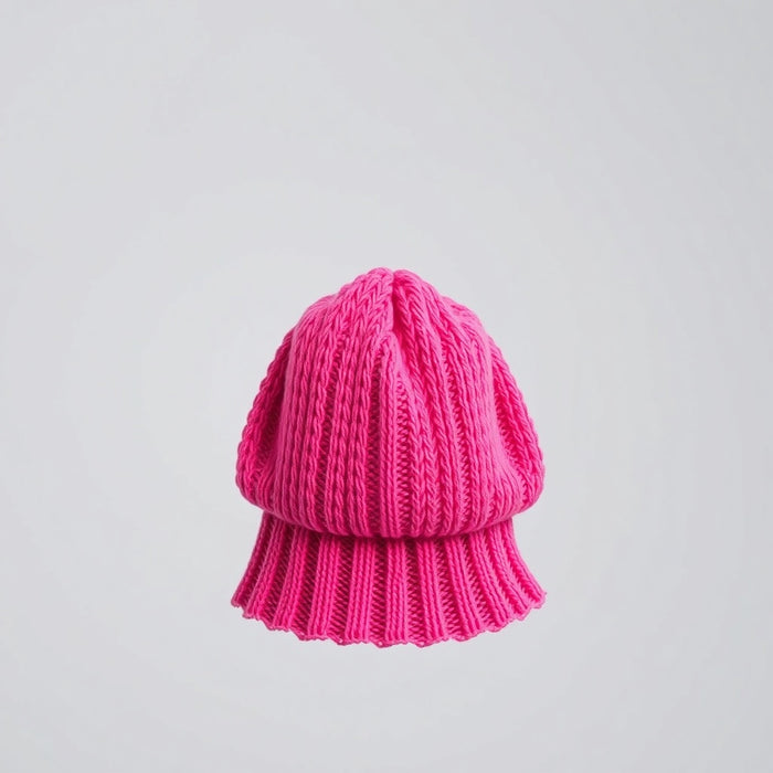 Bonnet en maille côtelée à revers