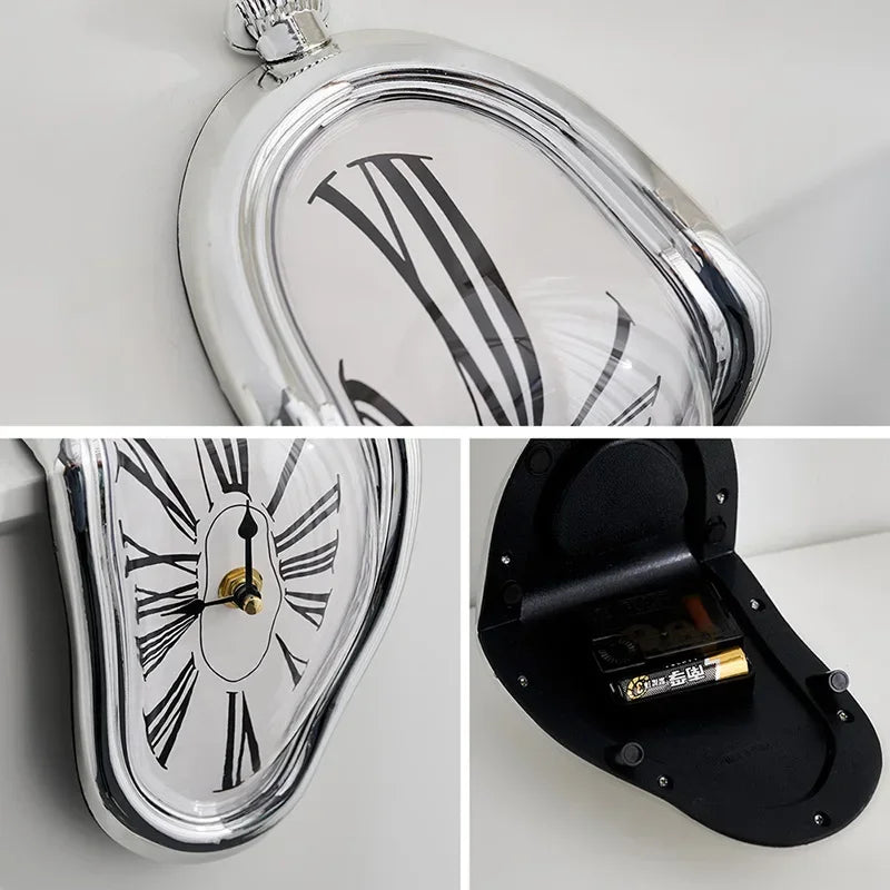 Horloge Murale Fondue Surréaliste, Déco Silencieuse