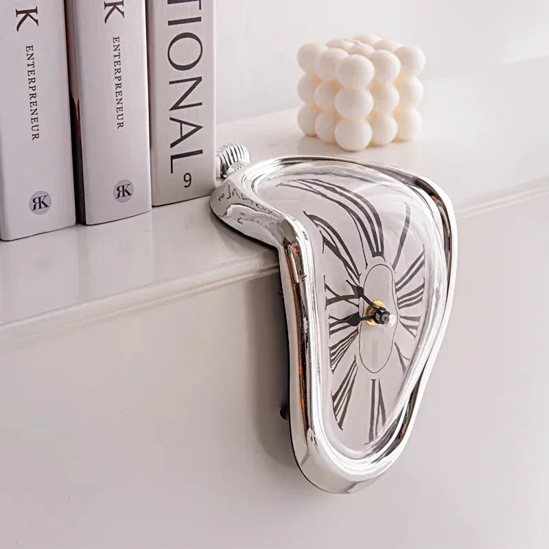 Horloge Murale Fondue Surréaliste, Déco Silencieuse